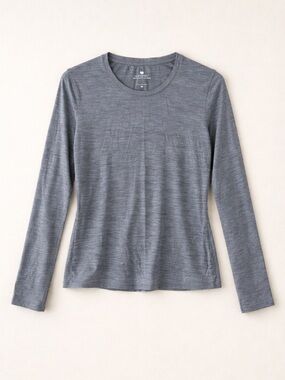 Segments Baselayer Shirt Woman Large Grey 100% Merino Wool Gorpcore Outdoor